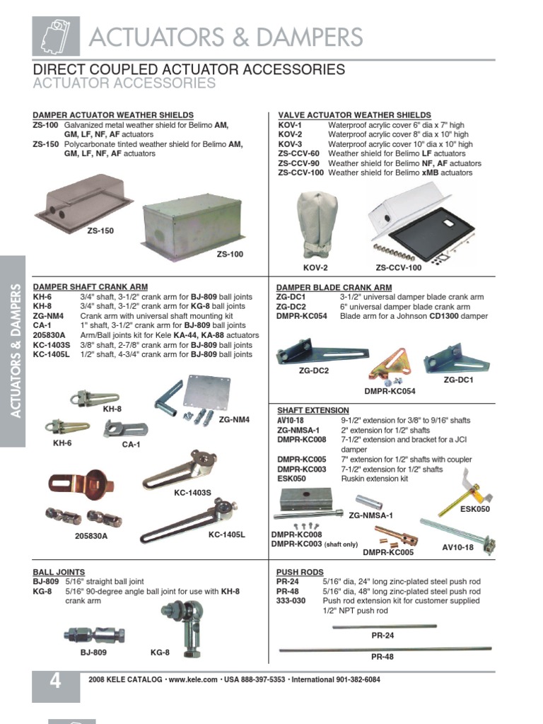 Actuator and Damper Accessories Catalog | PDF | Manufactured Goods ...