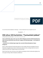 EM-silver Till Karlström: "Fantastiskt Jobbat" - SVT Sport