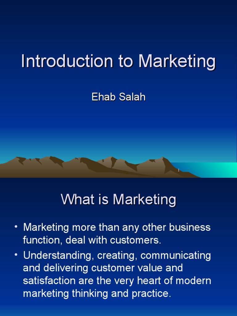 Introduction To Marketing PDF