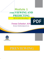 Module 1. Previewing and Predicting