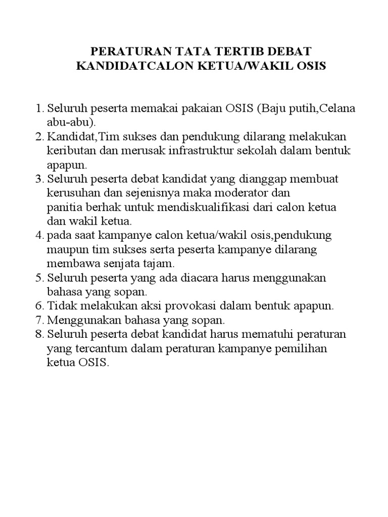 Tata Tertib Debat | PDF
