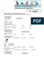 Soal UAS B. Inggris Kelas 3 SD Semester 1 (Ganjil) Dan Kunci Jawaban