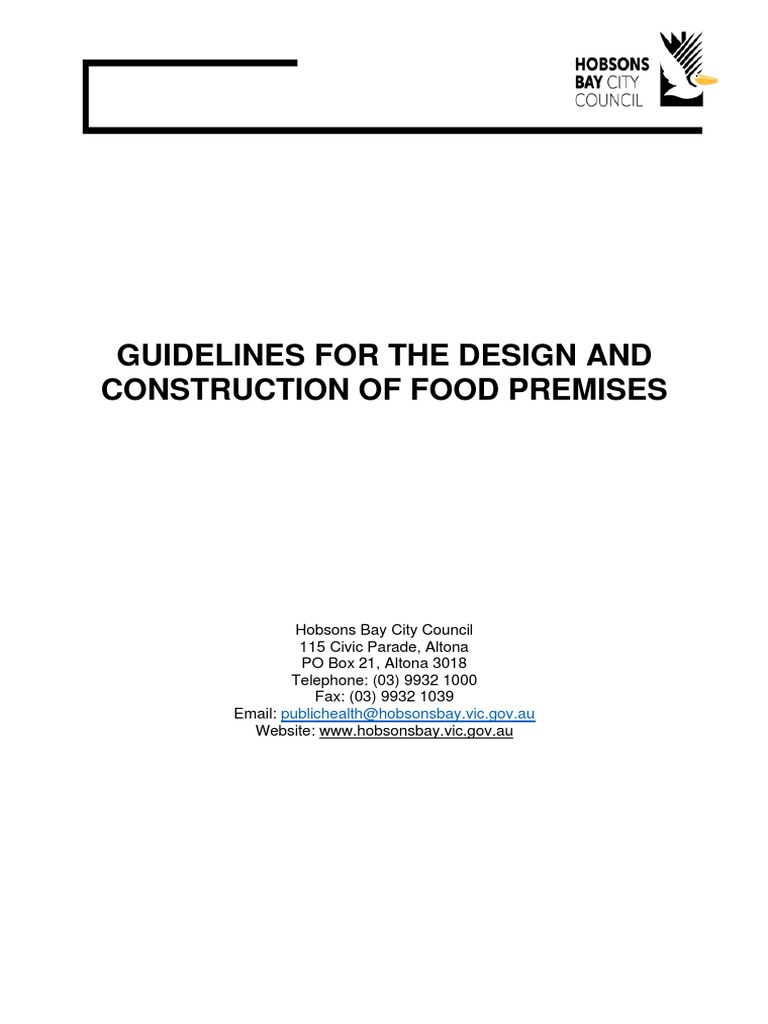 Guidelines For The Design and Construction of Food Premises A2658694