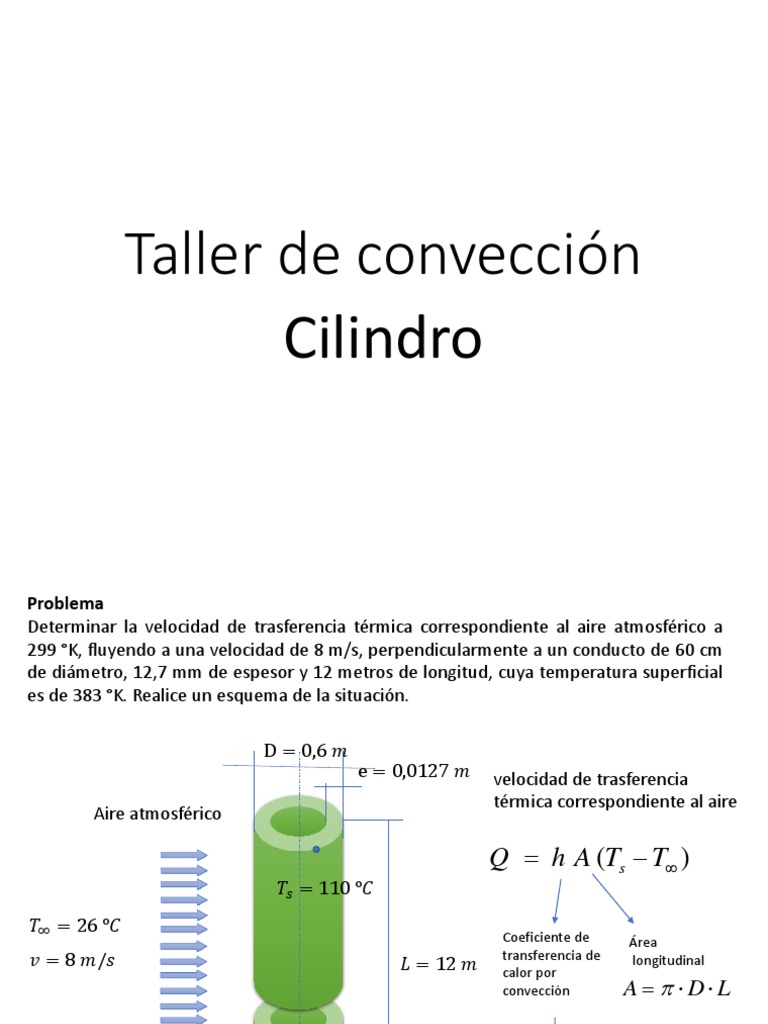 Cálculo de Transferencia Térmica en Cilindro | PDF | Convección ...