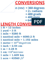 Angle, Time, Length Conversions & Constants