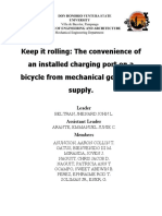Keep It Rolling The Convenience of An Installed Charging Port On A Bicycle From Mechanical Generated Supply. 1