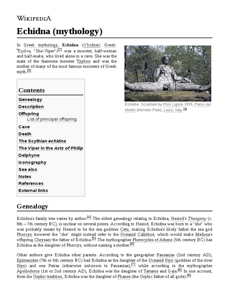 ECHIDNA MYTHOPEDIA intelligence overview