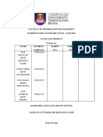 FACULTY OF INFORMATION MANAGEMENT INTRODUCTORY MANDARIN LEVEL 1 (TMC401) LANGUAGE PROJECT