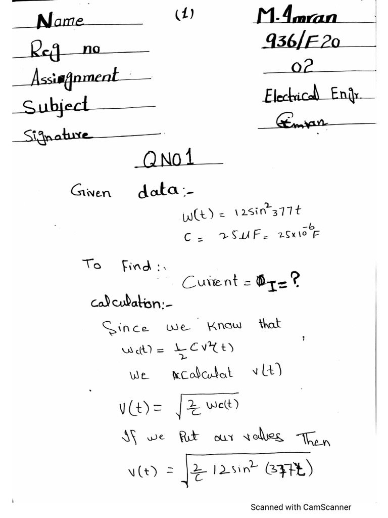 Assignment 2 E.Engg | PDF