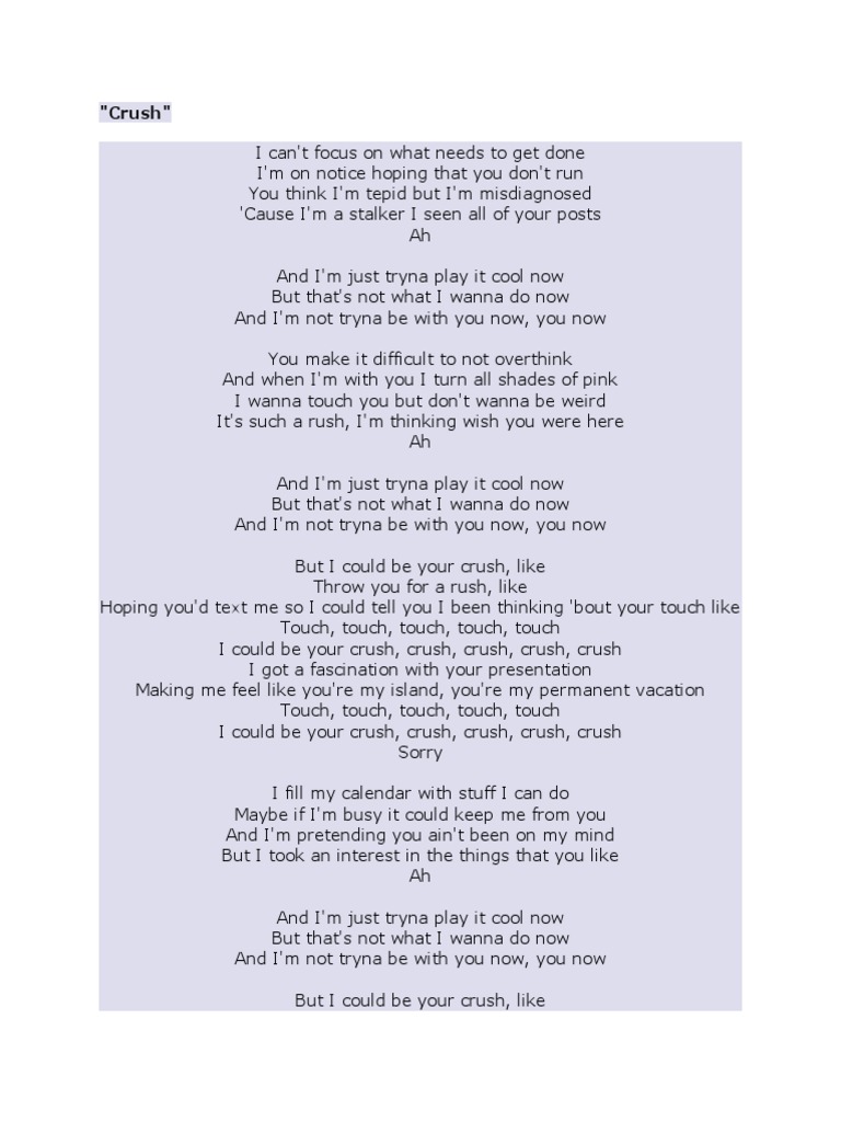 Crush Lyrics | PDF | Musical Forms