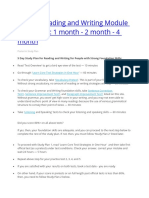 English Reading and Writing Module Study Plan 1 Month - 2 Month - 4 Month