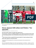 Oscar Jansson Höll Nollan Mot Örebro: "Var Speciellt" - SVT Sport