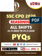 SSC CPO 2020 ALL 06 Sets 300 PYQ Reasoning NEON CLASSES