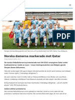 Norska Damerna Markerade Mot Qatar - SVT Sport