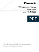 PT Programming Manual Panasonic Kx-ns500