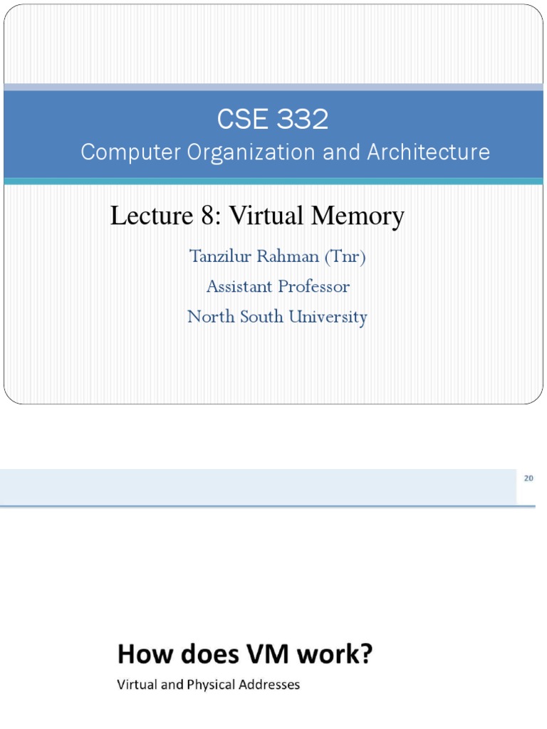 Virtual Memory Lecture by Tnr | PDF