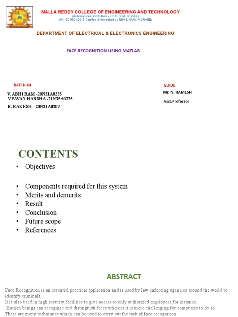 Face Recognition 1 11 Pdf Authentication Biometrics