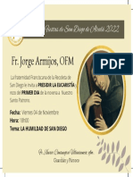 Fr. Jorge Armijos, OFM: Novena y Fiestas de San Diego de Alcalá 2022