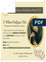 P. Wilson Posligua, OSA.: Novena y Fiestas de San Diego de Alcalá 2022