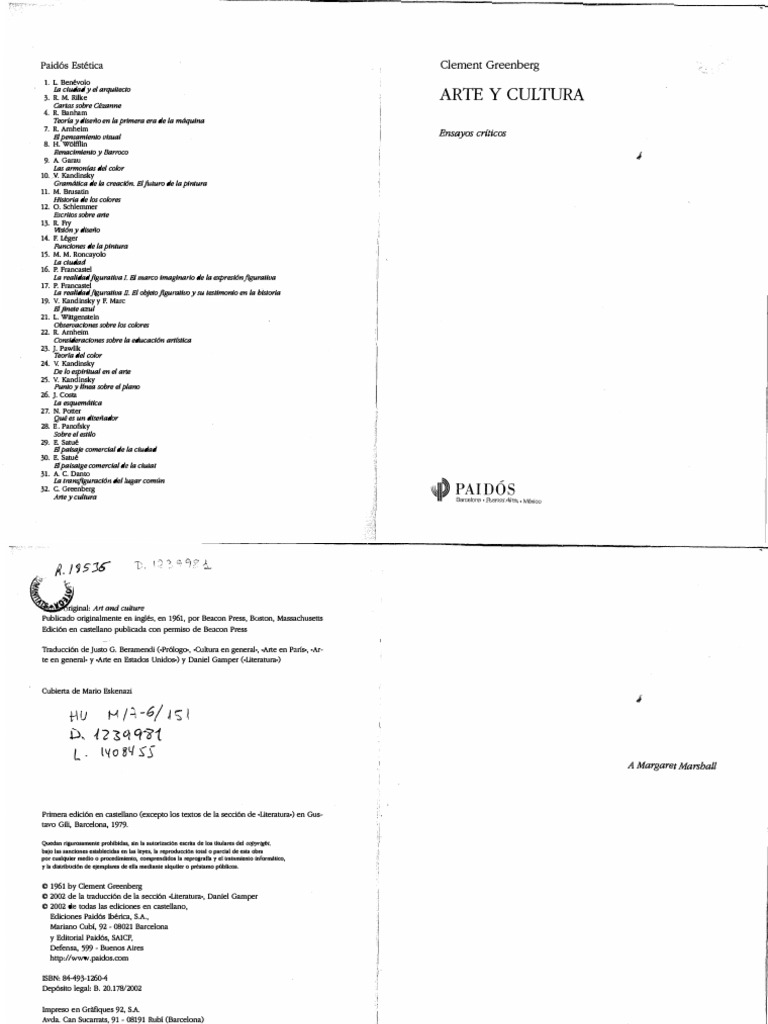 GreenbergVanguardia y Kitsch (1939) PDF Vanguardia Sociedad