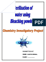 STERILIZATION OF WATER USING BLEACHING POWDER Kartik (12