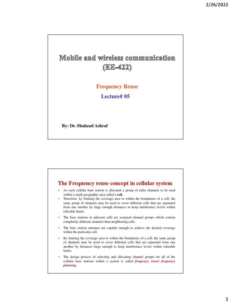 Lecture 5-Frequency Reuse | PDF