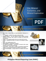 Lecture 1 - Ore, Mineral Economics, and Mineral Exploration