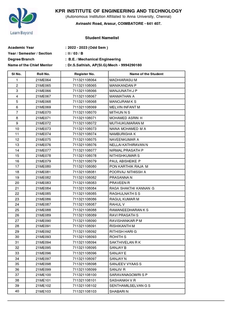ii-mech-b-name-list-pdf