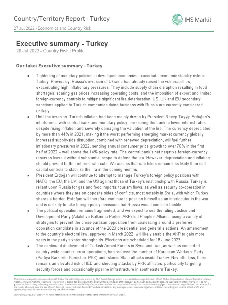CountryTerritory Report - Turkey | PDF | Justice And Development Party ...