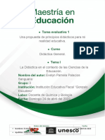 4a Tarea Evaluativa 1. Tema I. Didáctica General EVELYN PALACIOS