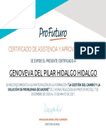 Genoveva Del Pilar Hidalgo Hidalgo: Certificado de Asistencia Y Aprovechamiento