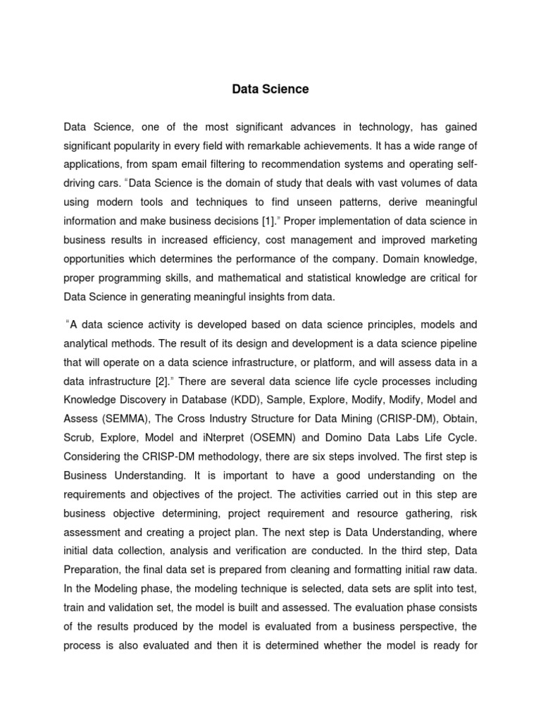 Data Science Essay PDF