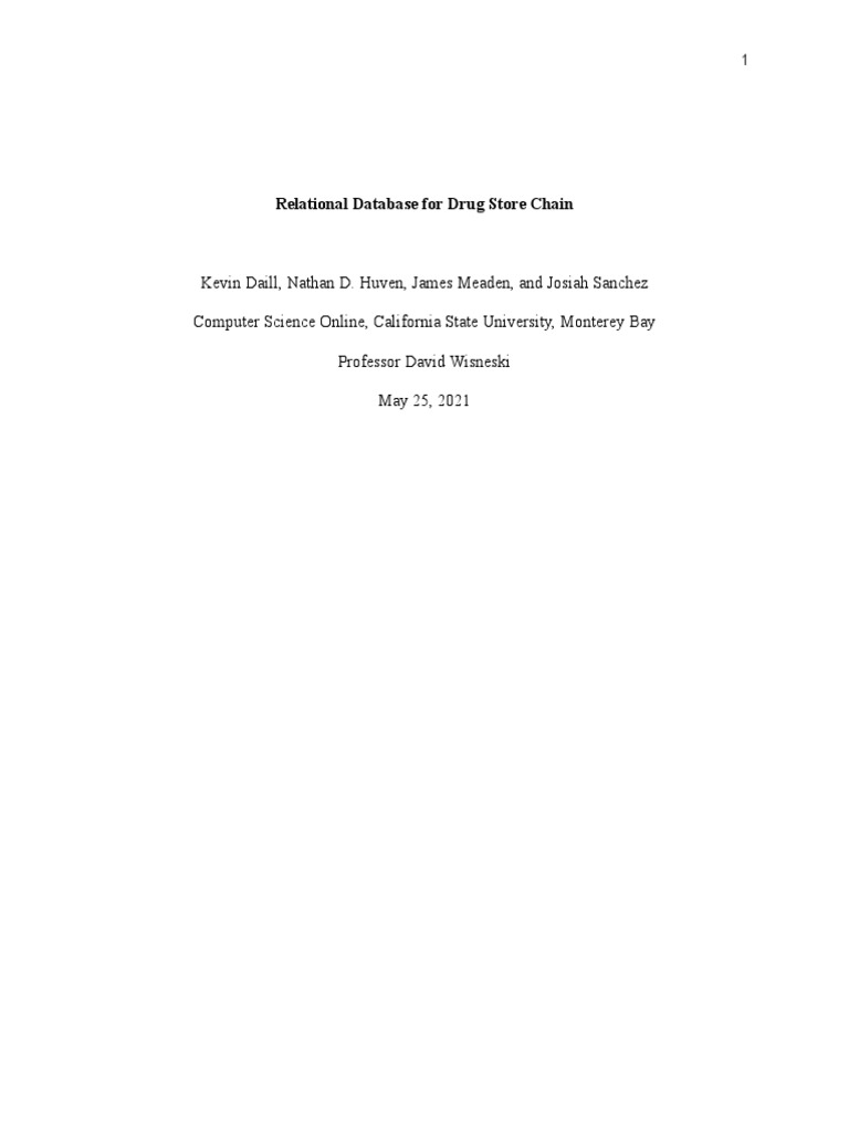 Relational Database for Medication Management | PDF | Medical ...