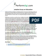 Argumentative Essay On Education PDF