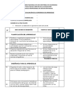 Evaluación experiencia aprendizaje inicial