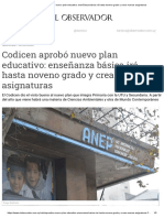 Codicen Aprobó Nuevo Plan Educativo - Enseñanza Básica Irá Hasta Noveno Grado y Crean Nuevas Asignaturas