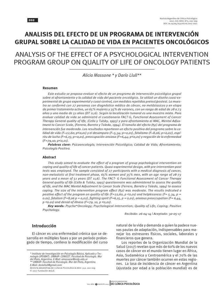Programa de Intervención Grupal | PDF | Gratitud | Cáncer