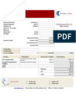 Free Travel Invoice Template