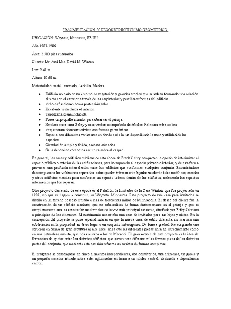 Deconstructivismo y Fragmentación en Arquitectura | PDF | Estética ...