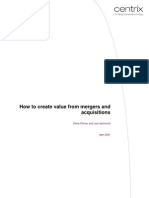 How to Create Value From Merger and Acquisitions