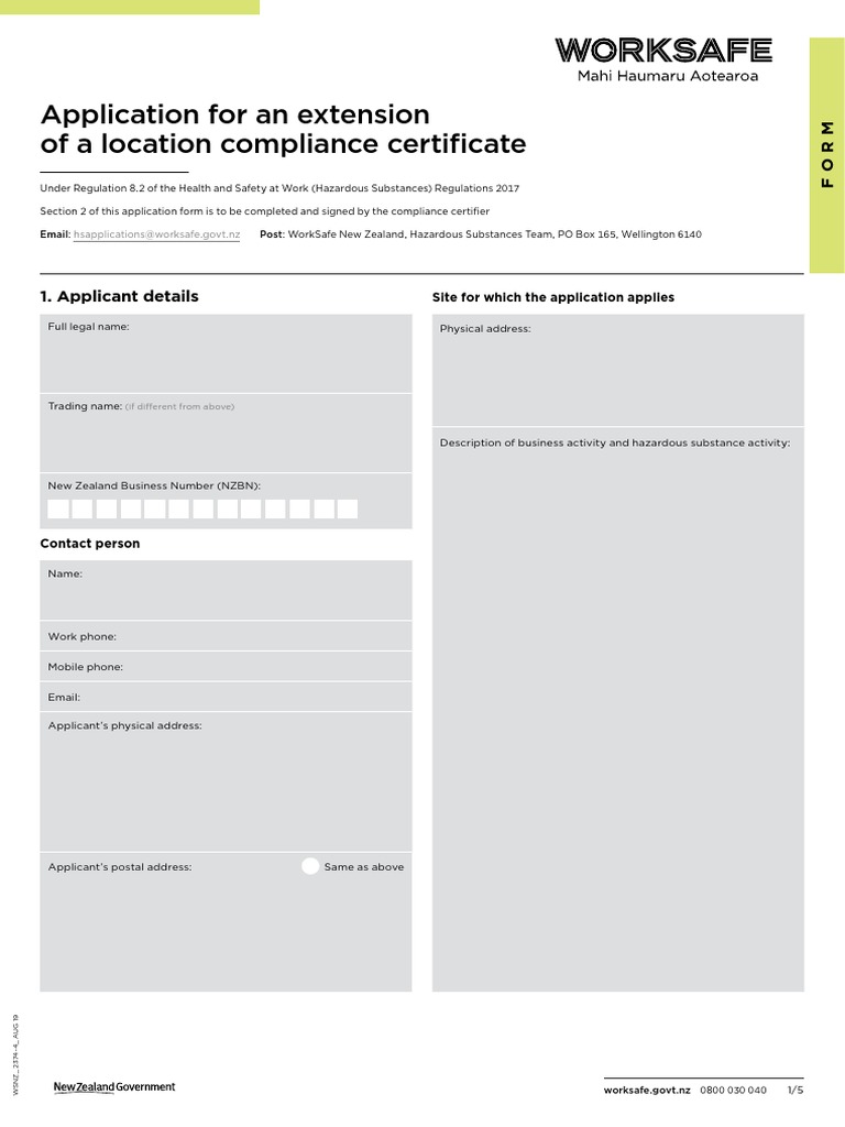 Location Compliance Certificate Extension Application | PDF ...