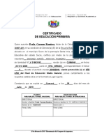 CERTIFICADO DE EDUCACION PRIMARIO (VARIOS) Lisneida
