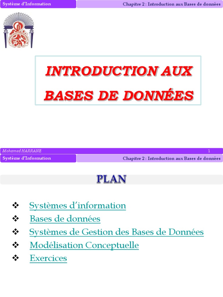 Introduction aux Bases de Données | PDF | Bases de données | Sciences ...