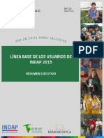 Resumen Ejecutivo Linea Base Usuarios de Indap 2015