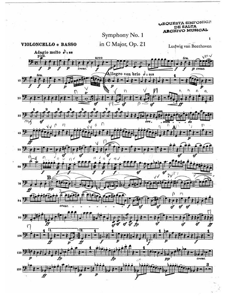 Cello Beethoven 1 Sinfonía OSS PDF