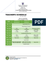 Teacher's schedule for San Jose de Buan National High School