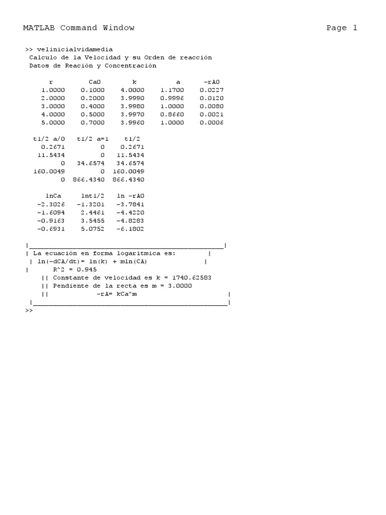 MATLAB Command Window | PDF