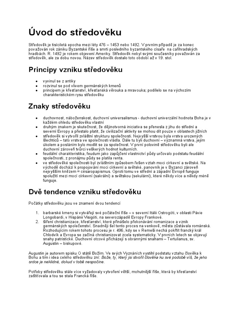 Uvod Do Stredoveku Pdf