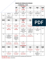 Calendário de provas e trabalhos 7o ano