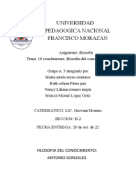CONCLUSIONES FILOSFIA DEL CONOCMIENTO EQUIPO N. 5